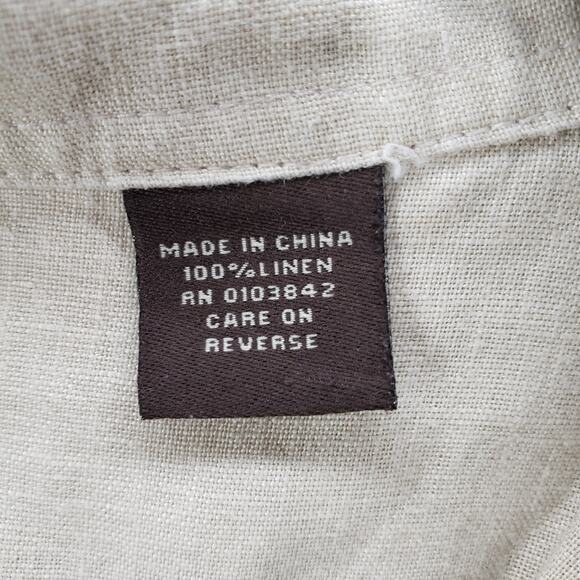 Neiman Marcus Men's Beige 100%Linen Button Down Short Sleeve Shirt Size XXL - Picture 7 of 13